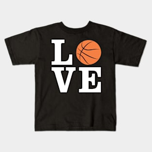 Love Basketball  - White Text Kids T-Shirt